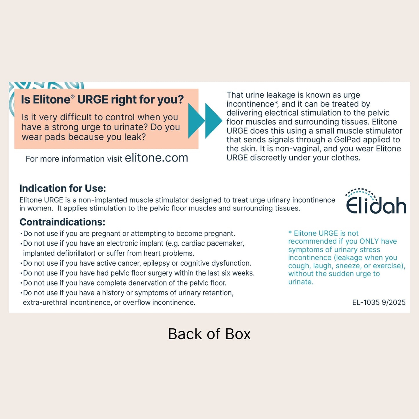 Elitone URGE Treatment